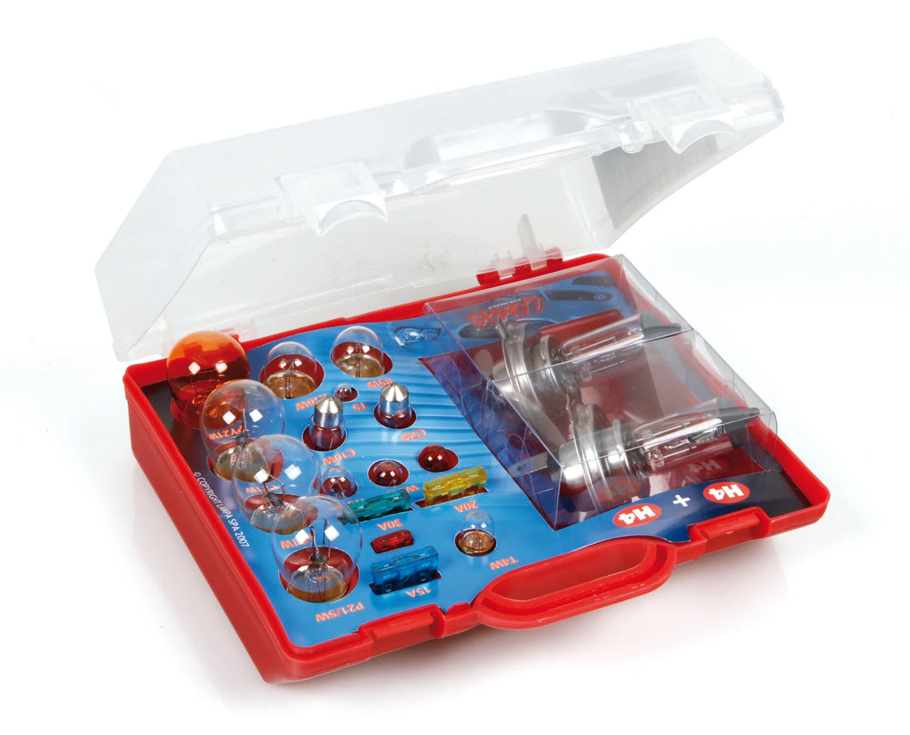 Kit lampade di ricambio 19 pz, alogena 2x H4 - 12V