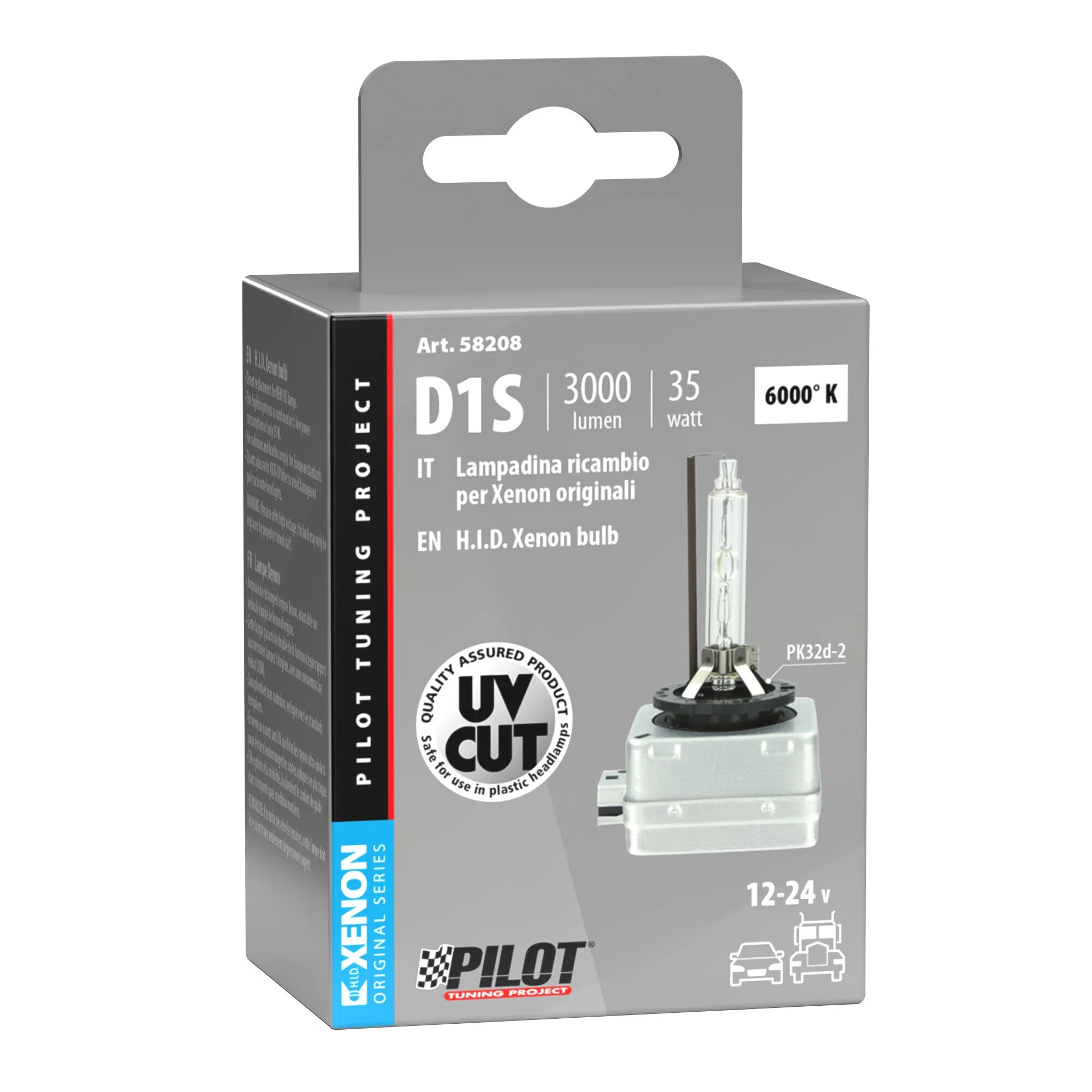 Lampada HID Xenon 6.000°K - D1S - 35W - PK32d-2 - 1 pz  - Scatola