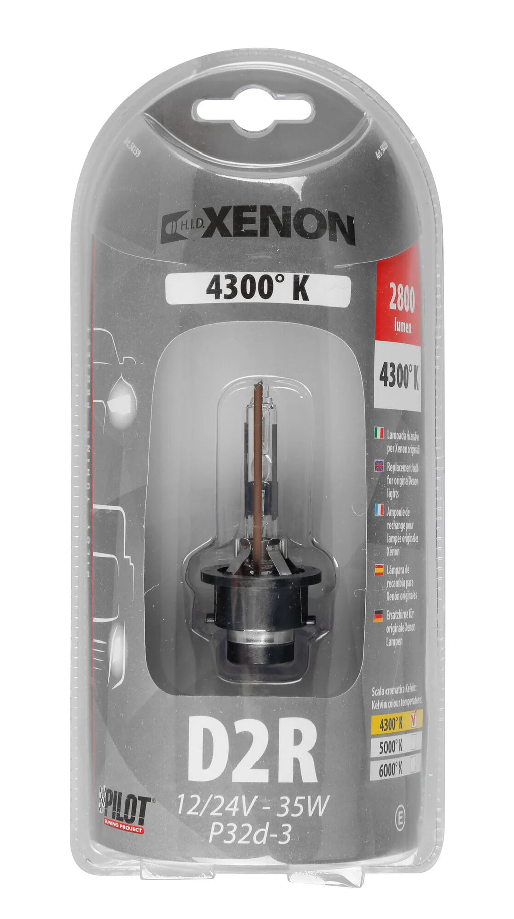 Lampada HID Xenon 4.300°K - D2R - 35W - P32d-3 - 1 pz  - D/Blister