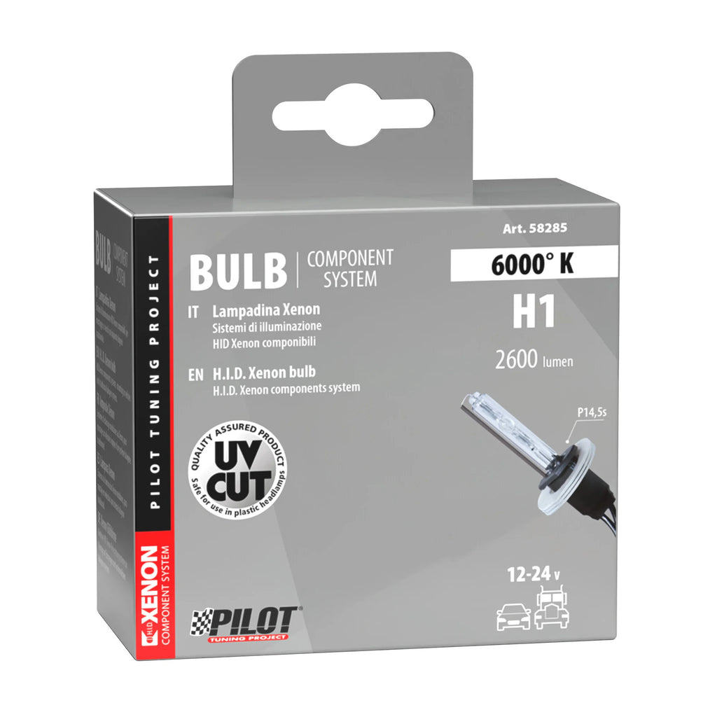 12/24V Lampadina HID Xenon 6.000K - H1 - 1 pz  - Scatola