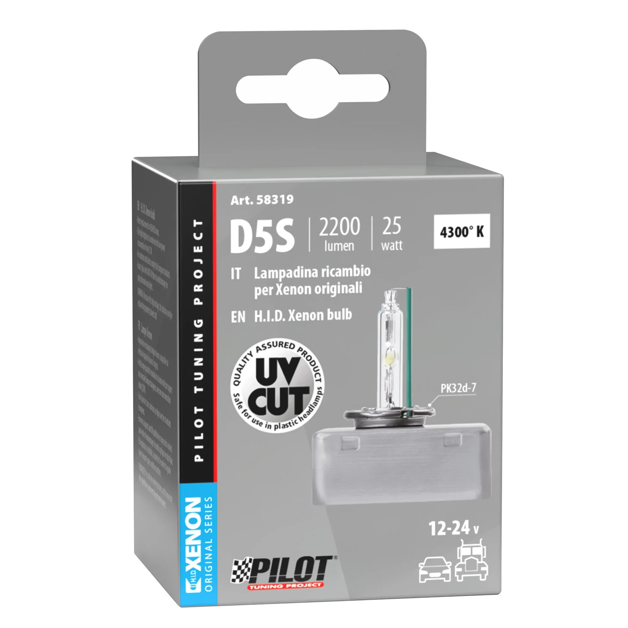 Lampada HID Xenon 4.300°K - D5S - 25W - PK32d-7 - 1 pz  - Scatola