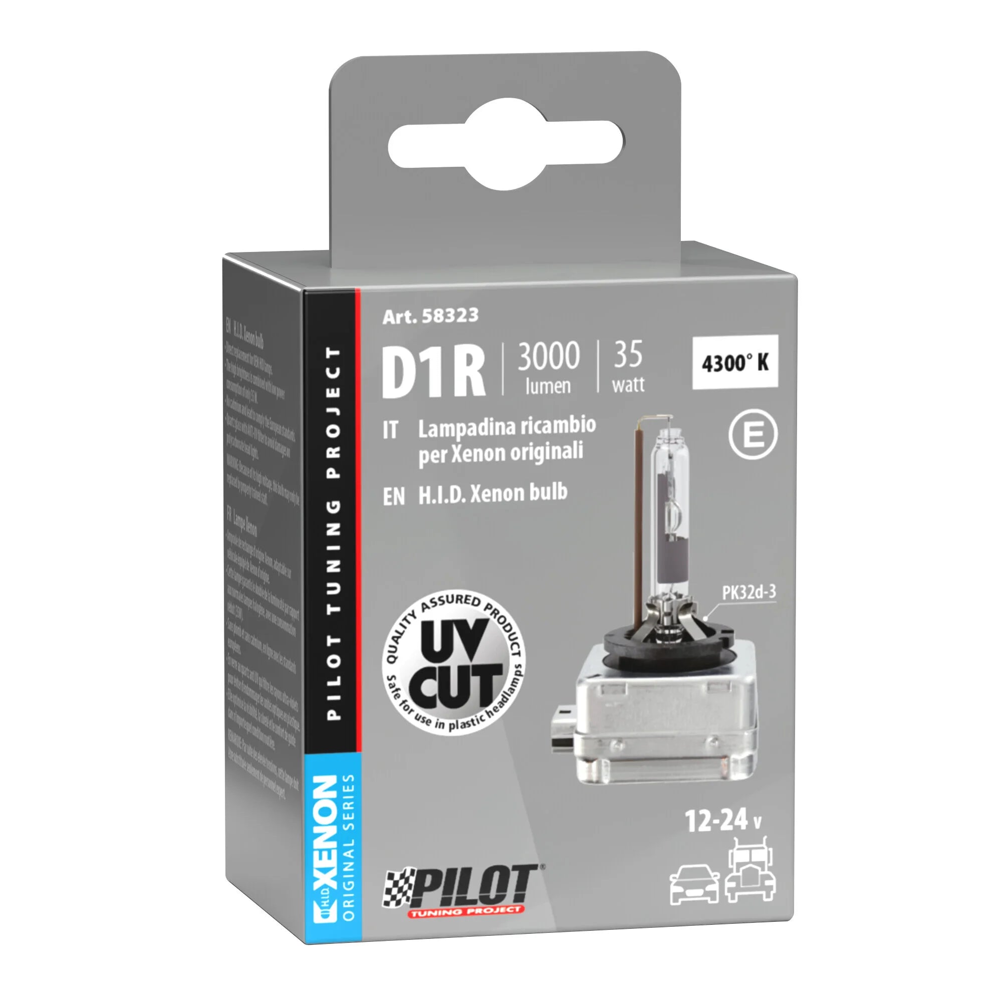 Lampada HID Xenon 4.300°K - D1R - 35W - PK32d-3 - 1 pz  - Scatola