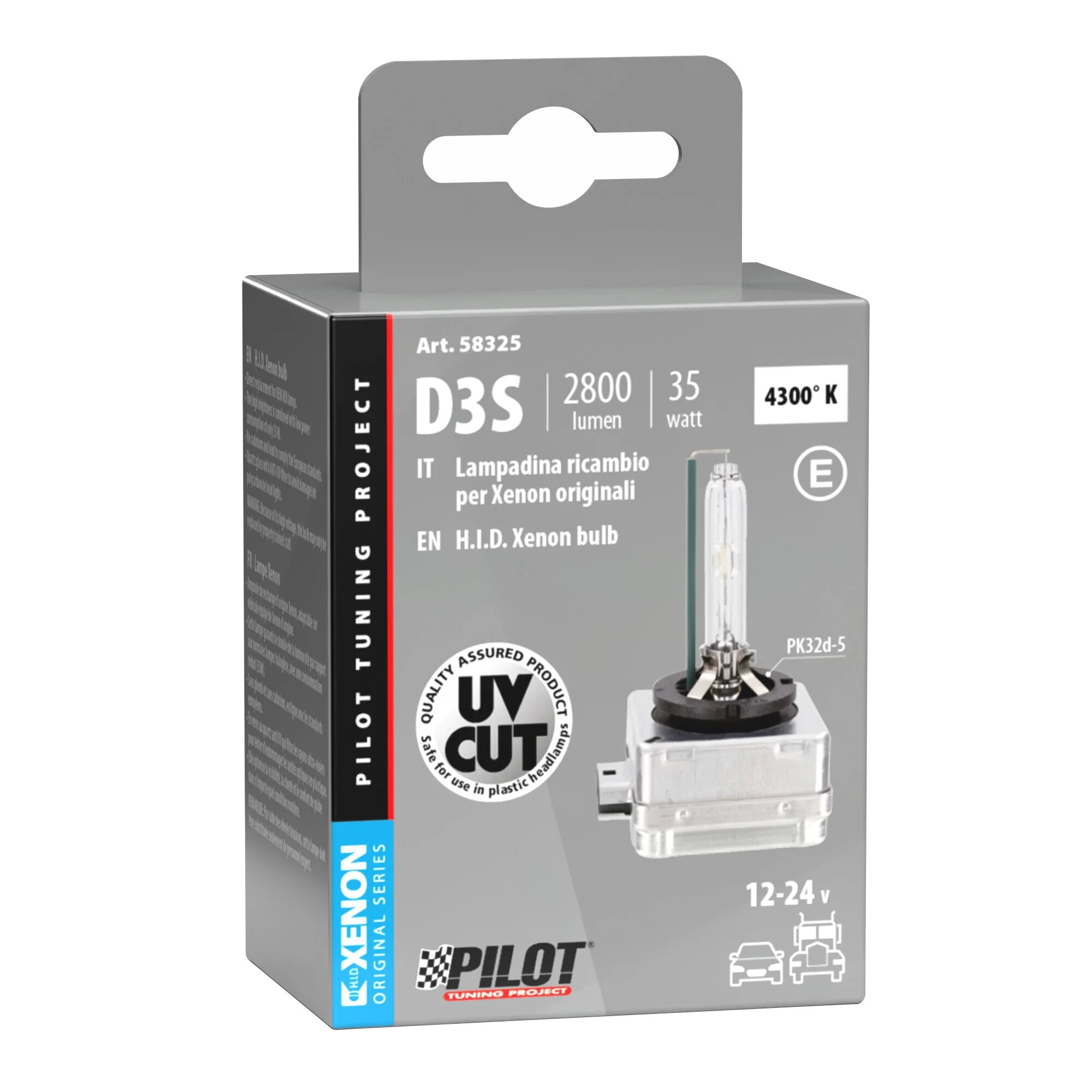 Lampada HID Xenon 4.300°K - D3S - 35W - PK32d-5 - 1 pz  - Scatola