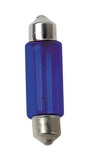 12V Lampada siluro - (C10W) - 11x35 mm - 10W - SV8,5-8 - 2 pz  - D/Blister - Blu