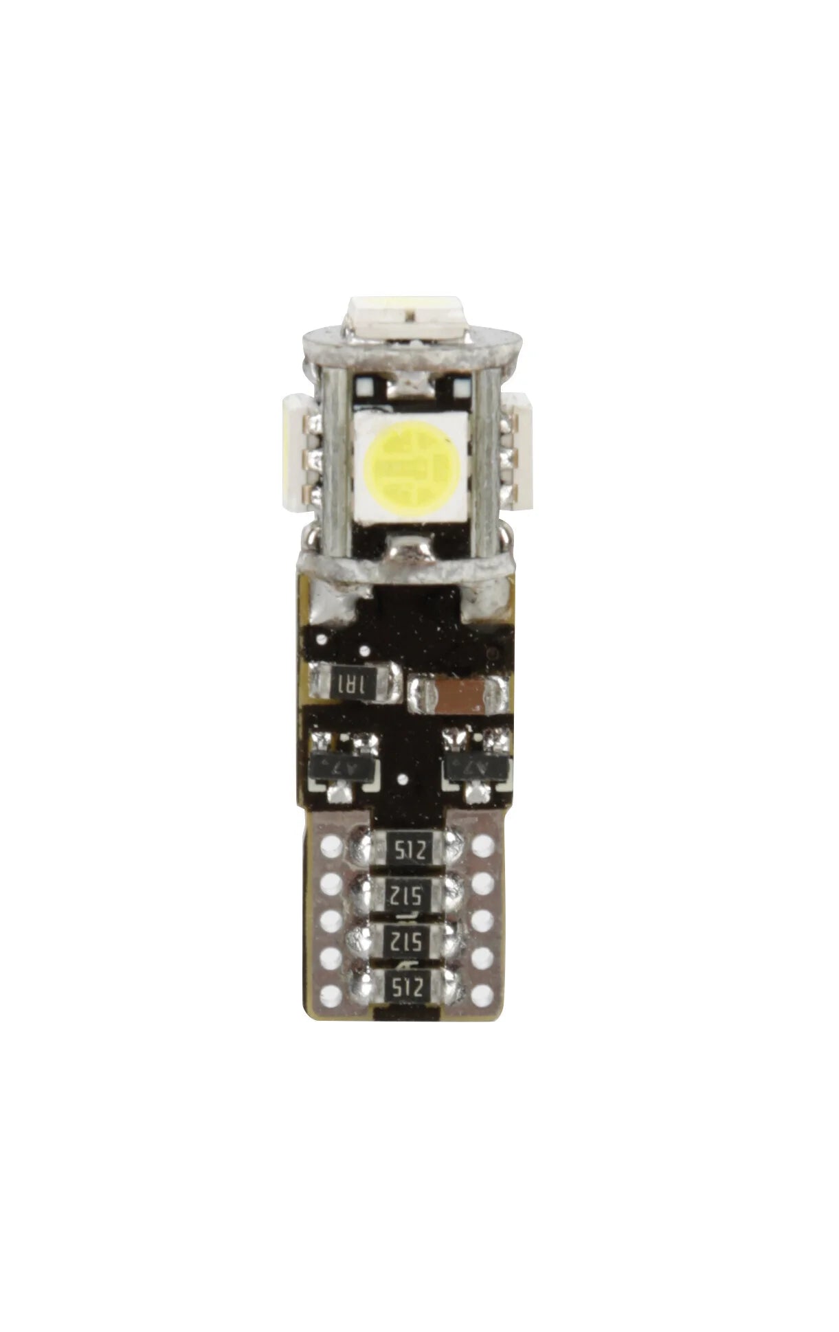 12/30V Led series - 5 Led SMD - (T10) - W2,1x9,5d - 20 pz  - Scatola - Bianco - Doppia polarità - Resistenza incorporata