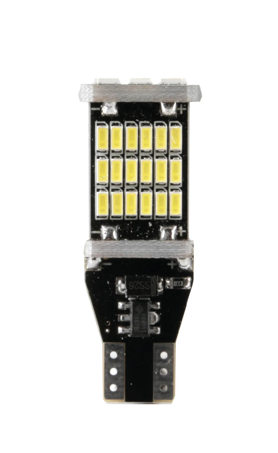 12/18V Led series - 45 Led SMD - (T15) - W2,1x9,5d - 2 pz  - Scatola - Bianco - Doppia polarità