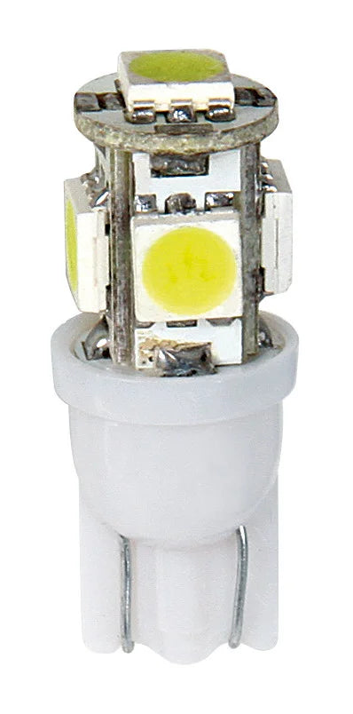 12V Hyper-Led 15 - 5 SMD x 3 chips - (T10) - W2,1x9,5d - 2 pz  - Scatola - Bianco - Doppia polarità