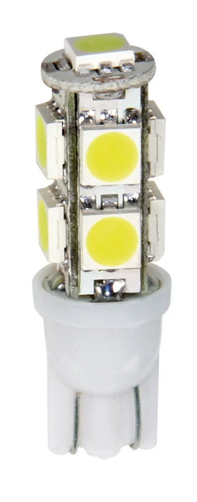 12V Hyper-Led 27 - 9 SMD x 3 chips - (T10) - W2,1x9,5d - 2 pz  - D/Blister - Bianco - Doppia polarità