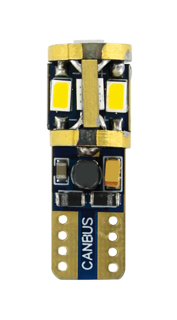 10/32V Mega-Led 9 - 9 SMD x 1 chip - (T10) - W2,1x9,5d - 2 pz  - D/Blister - Bianco - Doppia polarità - Resistenza incorporata