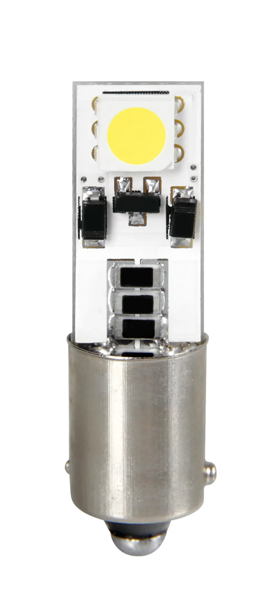 12V Hyper-Led 6 - 2 SMD x 3 chips - Bifocus - BAX9s - 2 pz  - D/Blister - Bianco - Doppia polarità - Resistenza incorporata