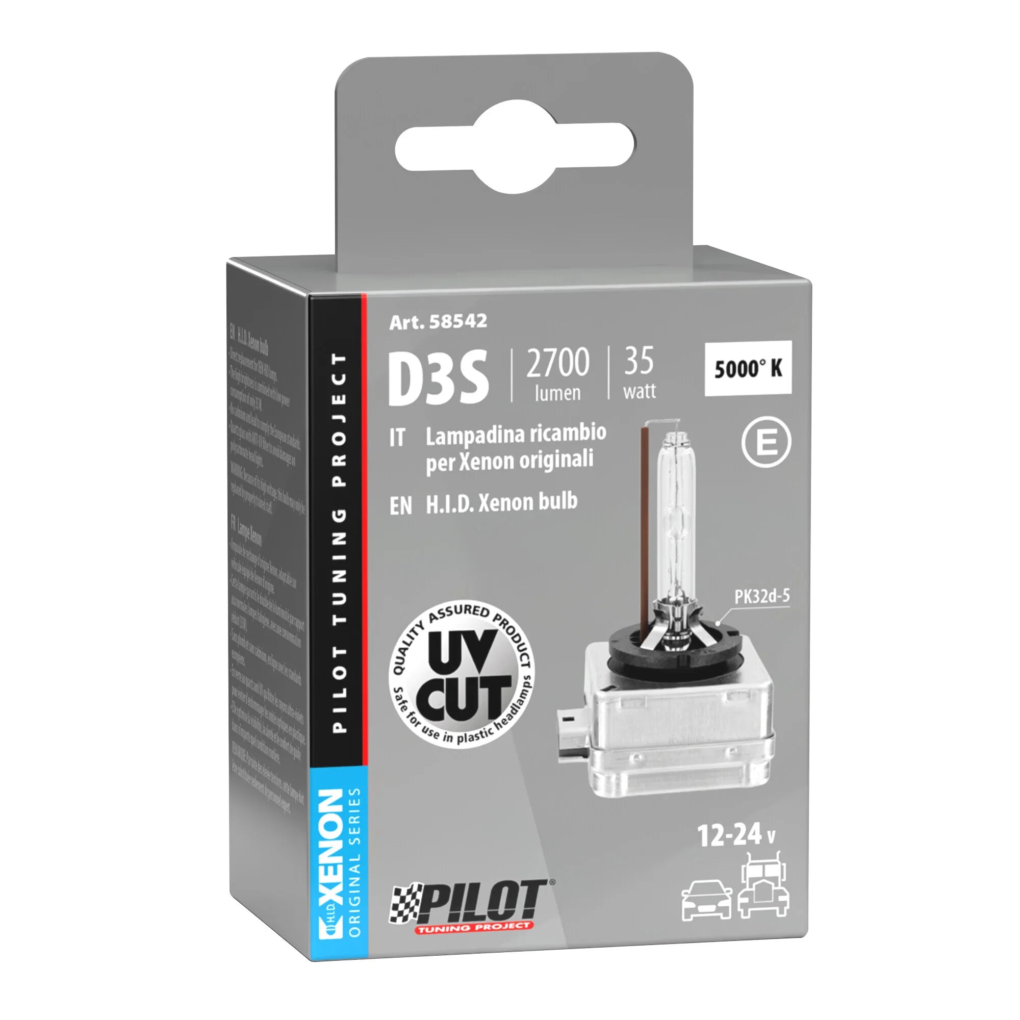 Lampada HID Xenon 5.000°K - D3S - 35W - PK32d-5 - 1 pz  - Scatola