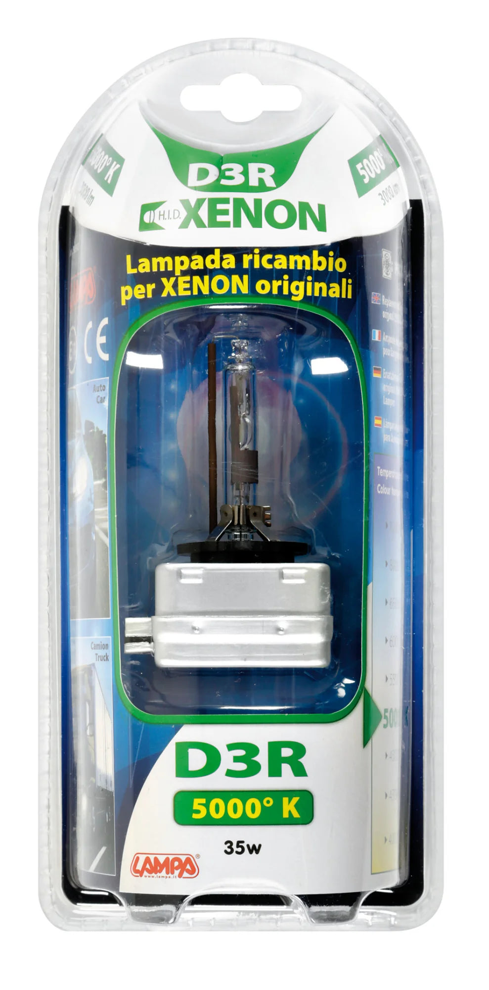 Lampada HID Xenon 5.000°K - D3R - 35W - PK32d-6 - 1 pz  - D/Blister