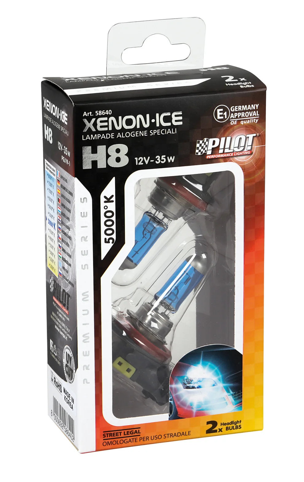 12V Lampada alogena Xenon Ice - H8 - 35W - PGJ19-1 - 2 pz  - Scatola
