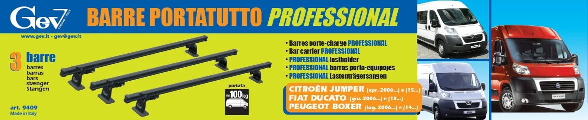 Barre portatutto furgone - Per Fiat Ducato, Citroen Jumper e Peugeot Boxer