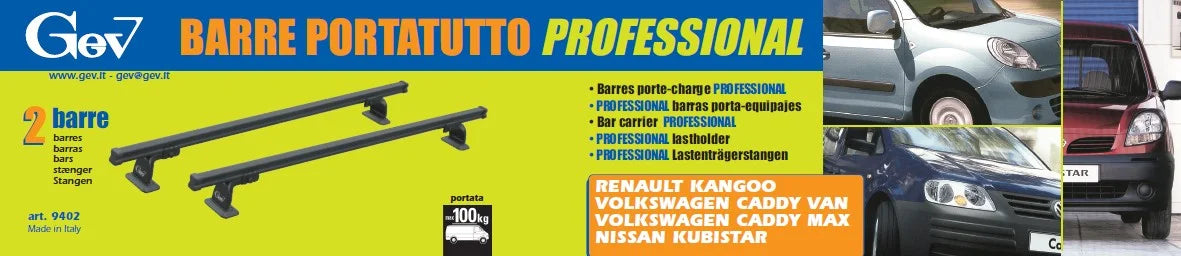 Barre portatutto per Nissan Kubistar, Renault Kango, Volkswagen Caddy Van e Max