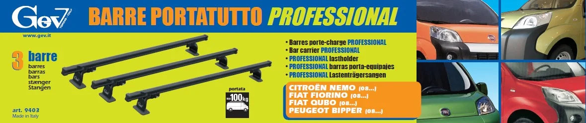 Barre portatutto furgone - Per Fiat Fiorino, Citroen Nemo e Peugeot Bipper