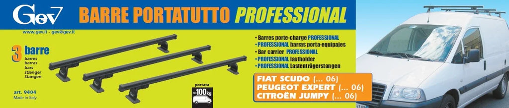 Barre portatutto furgone per Fiat Scudo, Peugeot Expert e Citroen Jumpy