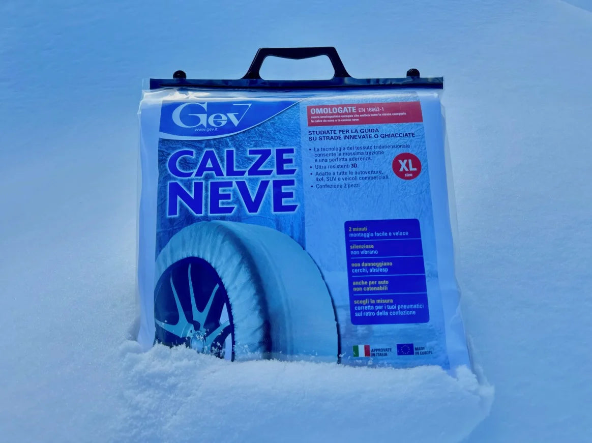 Calze da neve Gev XS - Made in Europa - Facili da installare - Con 2 calze