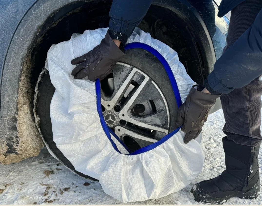 Calze da neve Gev L - Made in Europa - Facili da installare - Con 2 calze