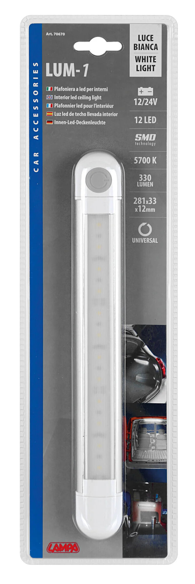 Lum-1, lampada a Led, 12/24V