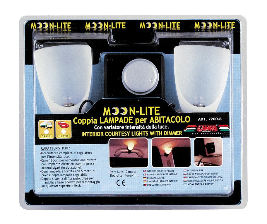 Moon-Lite, coppia lampade per abitacolo, 12V