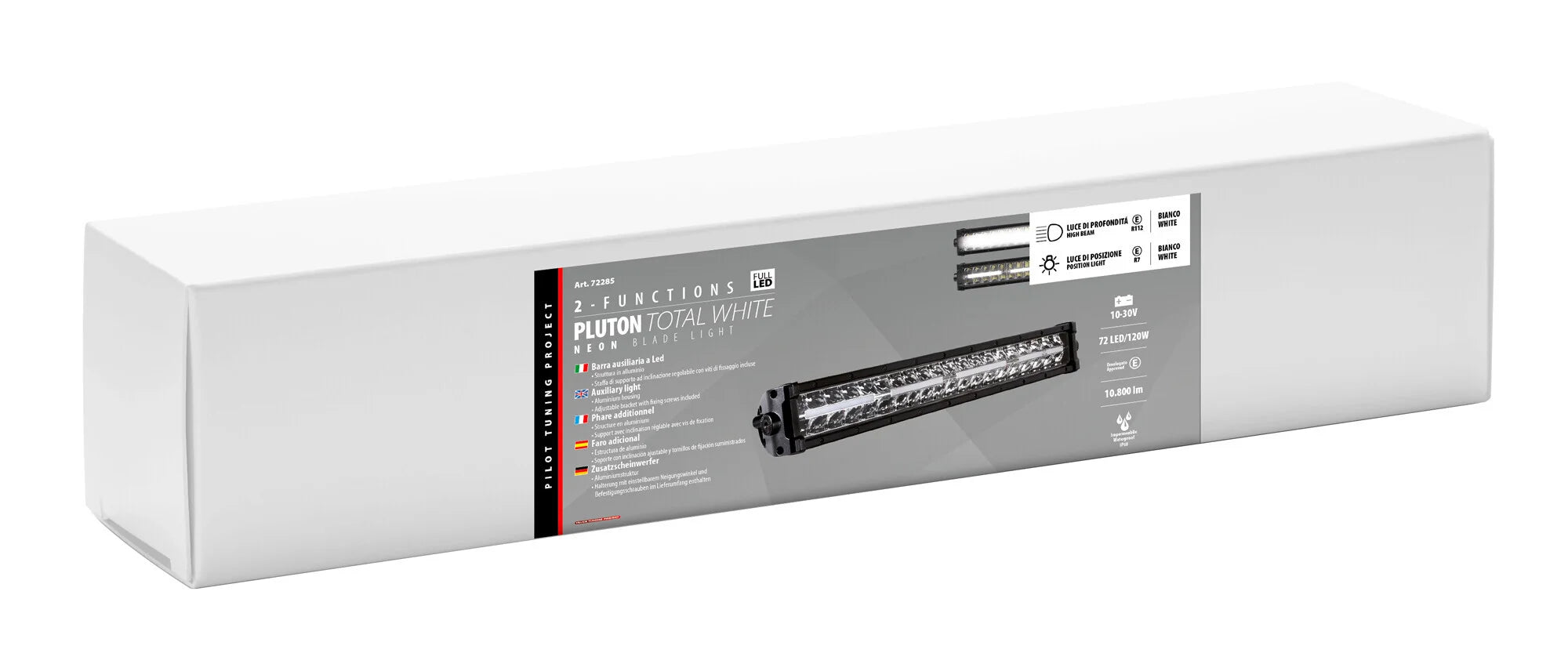 Pluton Total White, barra a Led 2 funzioni - 12/24V - 559x81 mm