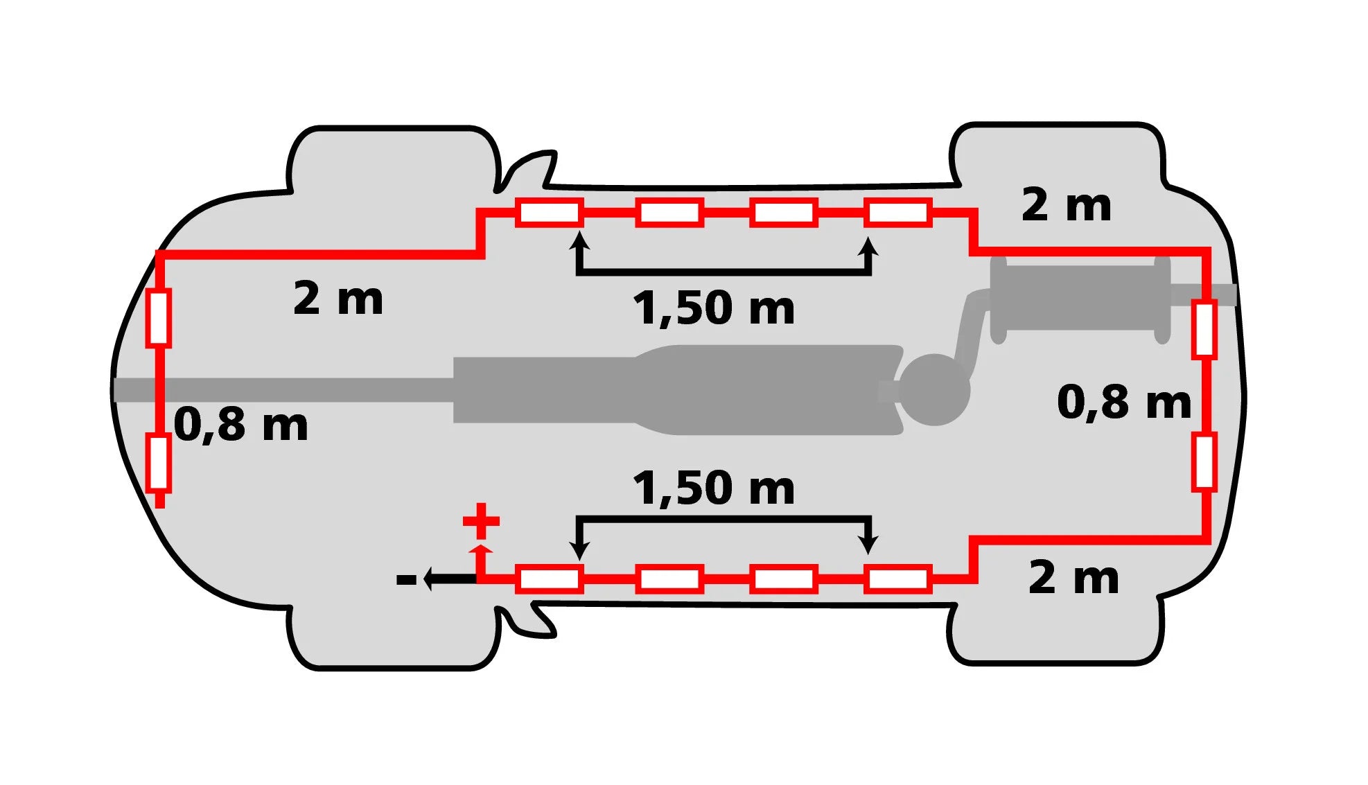 Hyper-Led Set 12x3, strisce decorative a led - 12V - Rosso