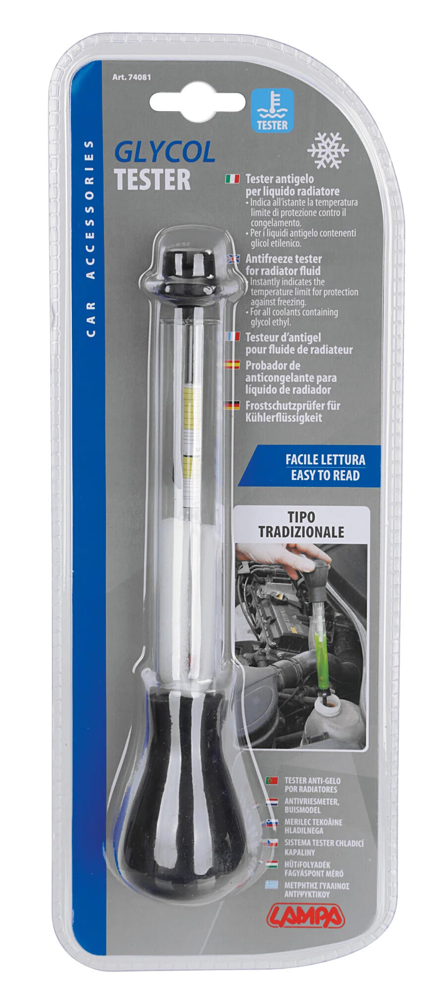 Tester antigelo in vetro