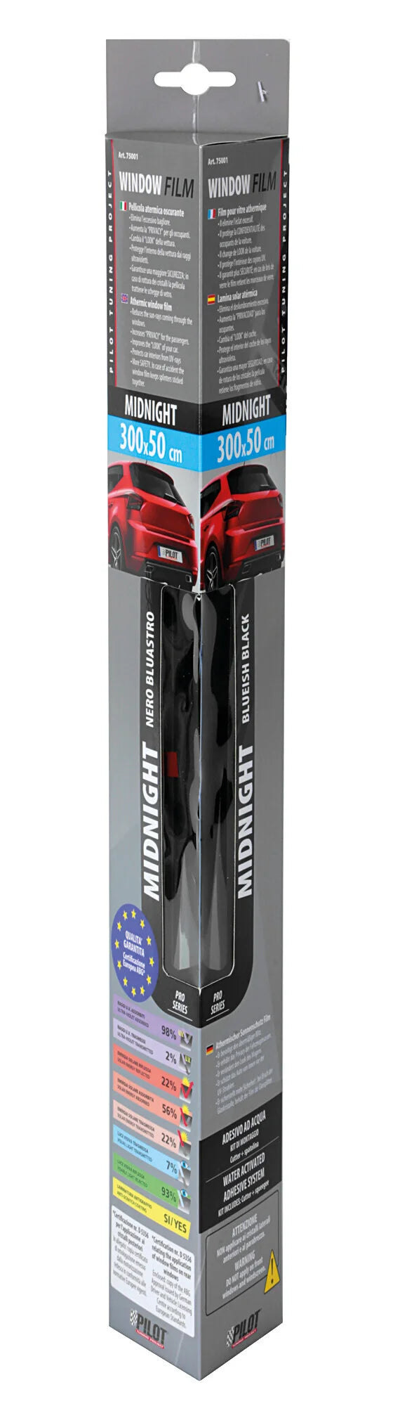 Midnight, pellicola oscurante - 300x50 cm - Nero bluastro