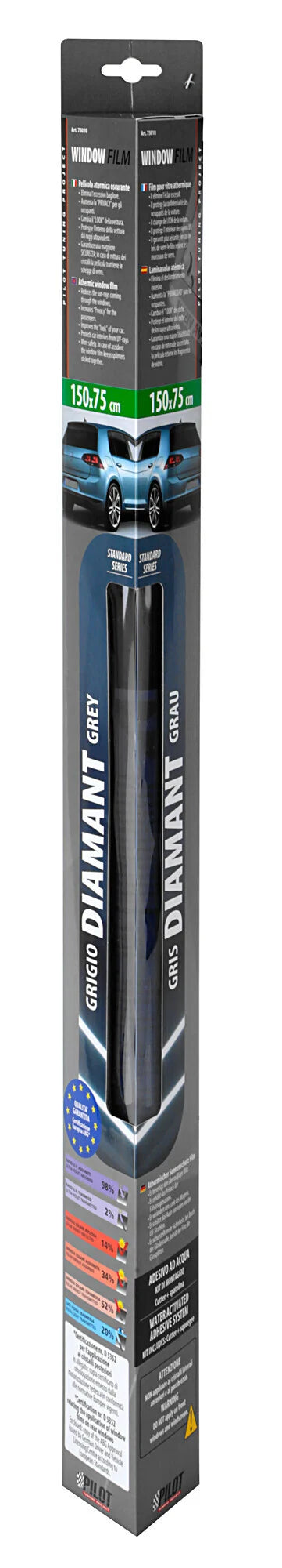 Diamant, pellicola oscurante - 150x75 cm - Grigio