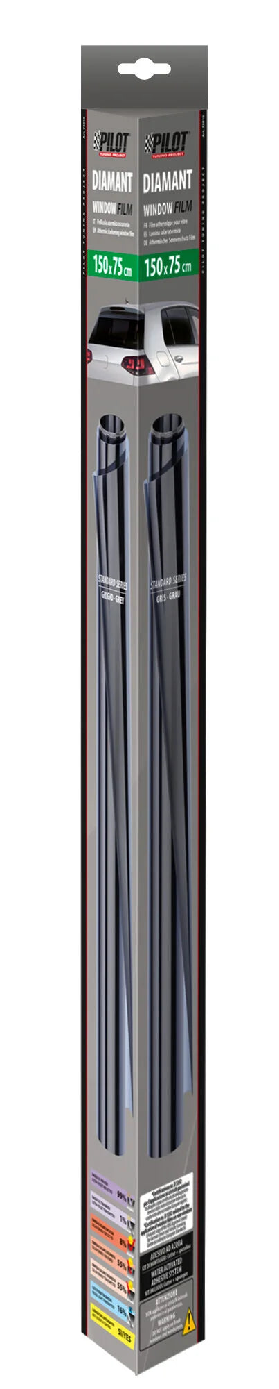 Diamant, pellicola oscurante - 300x75 cm - Grigio