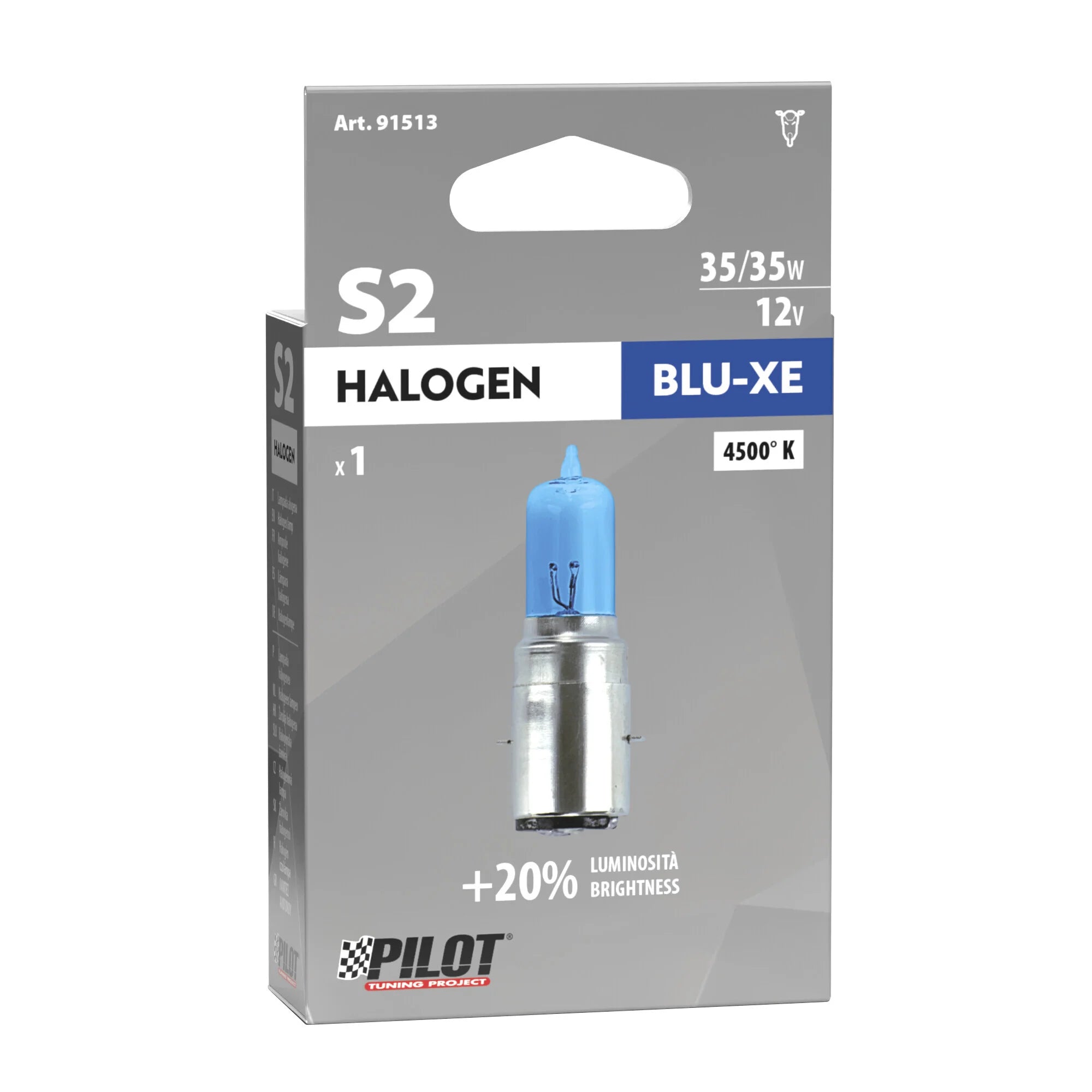 12V Lampada alogena Blu-Xe - S2 - 35/35W - BA20d - 1 pz  - D/Blister