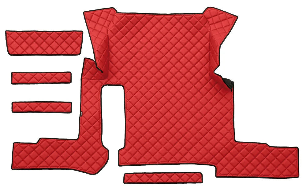 Tappeto centrale in Skeentex - Rosso - compatibile per Man TGX (01/17>06/20) manuale, 1 cassetto