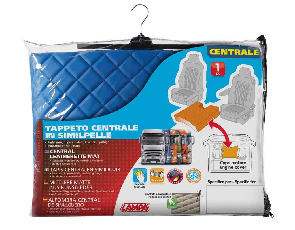 Tappeto centrale in Skeentex - Blu - compatibile per Volvo FH Serie 3 (08/02>08/12) automatico, senza p.oggetti centrale