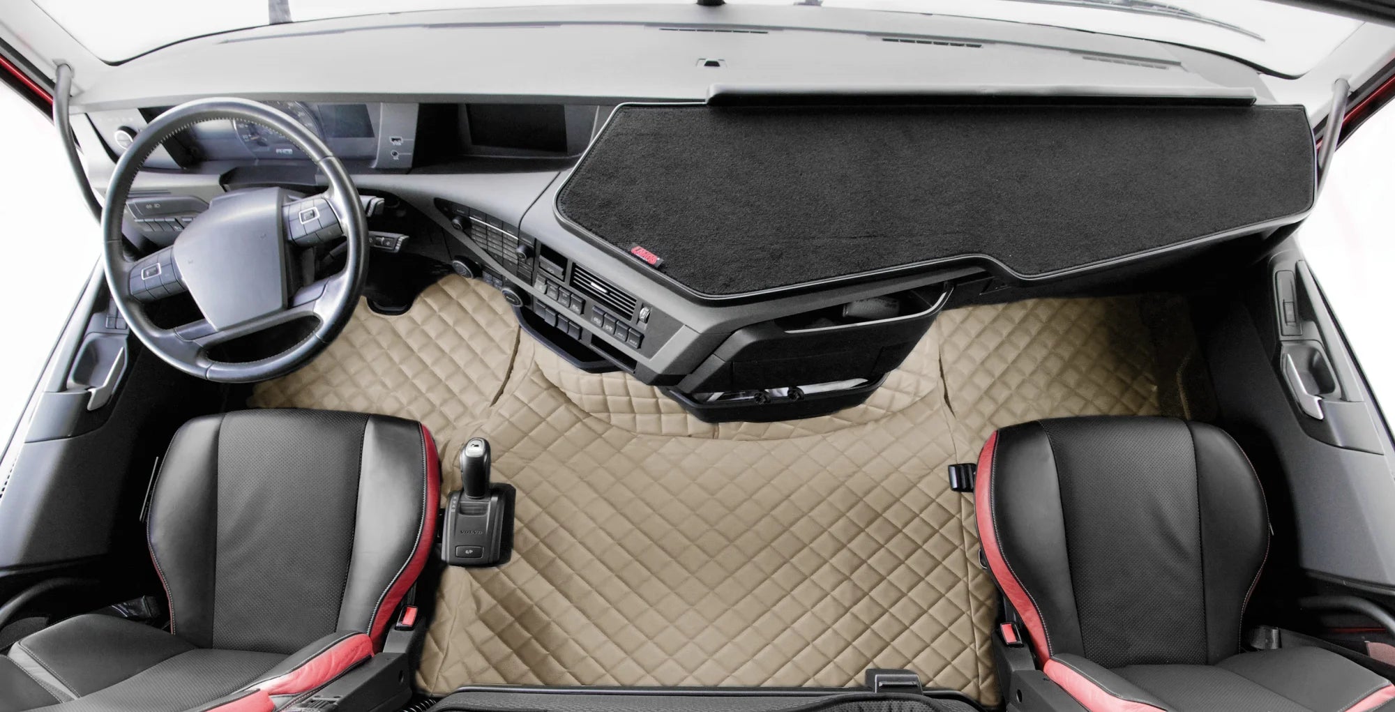 Tappeto centrale in Skeentex - Panna - compatibile per Volvo FH Serie 4 (09/12>05/21) automatico - Volvo FH Serie 5 (06/21>) automatico - Volvo FH Aero (01/24>) automatico