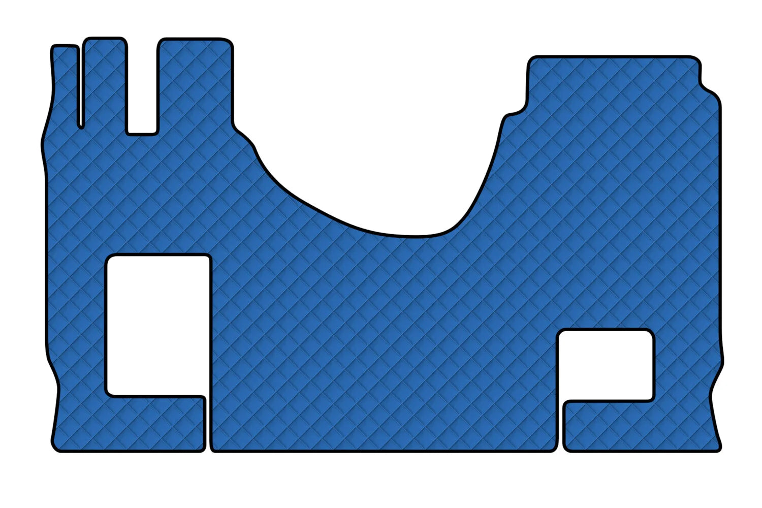 Tappeto unico in Skeentex - Blu - compatibile per Mercedes Actros MP4 (09/11>09/19) cabina larga, no tunnel, sedile pass. pieghevole - Mercedes Actros MP5 (10/19>) cabina larga, no tunnel, sedile pass. pieghevole - Mercedes Actros MP5 L (11/21>) cabina la