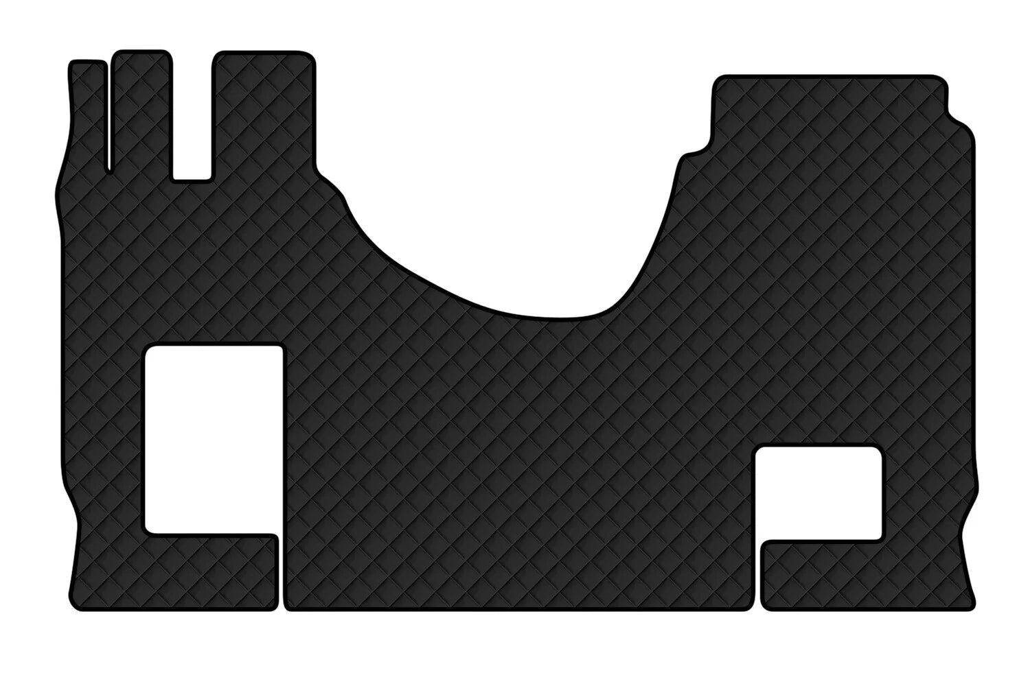 Tappeto unico in Skeentex - Nero - compatibile per Mercedes Actros MP4 (09/11>09/19) cabina larga, no tunnel, sedile pass. pieghevole - Mercedes Actros MP5 (10/19>) cabina larga, no tunnel, sedile pass. pieghevole - Mercedes Actros MP5 L (11/21>) cabina l