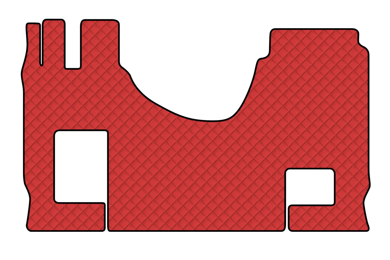 Tappeto unico in Skeentex - Rosso - compatibile per Mercedes Actros MP4 (09/11>09/19) cabina larga, no tunnel, sedile pass. pieghevole - Mercedes Actros MP5 (10/19>) cabina larga, no tunnel, sedile pass. pieghevole - Mercedes Actros MP5 L (11/21>) cabina