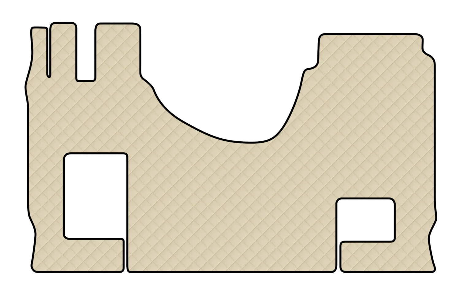 Tappeto unico in Skeentex - Panna - compatibile per Mercedes Actros MP4 (09/11>09/19) cabina larga, no tunnel, sedile pass. pieghevole - Mercedes Actros MP5 (10/19>) cabina larga, no tunnel, sedile pass. pieghevole - Mercedes Actros MP5 L (11/21>) cabina