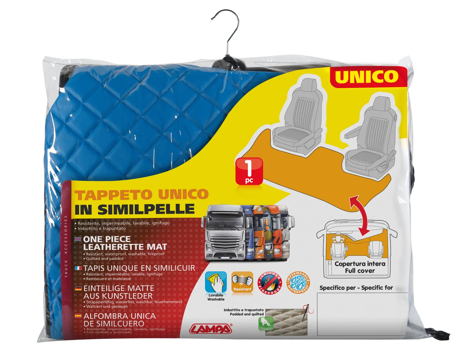 Tappeto unico in Skeentex - Blu - compatibile per Renault T (06/13>) no tunnel