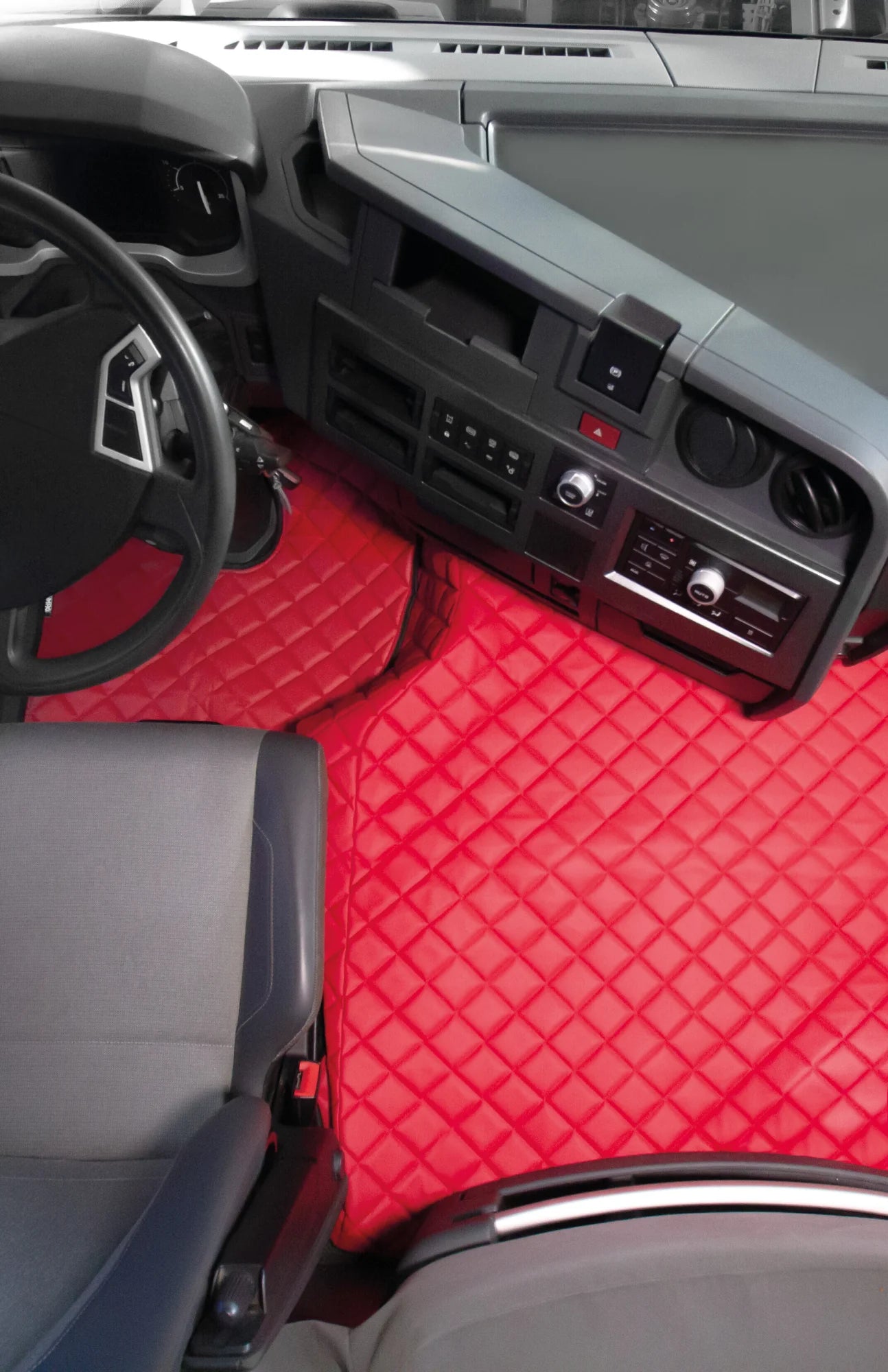 Tappeto unico in Skeentex - Rosso - compatibile per Renault T (06/13>) no tunnel