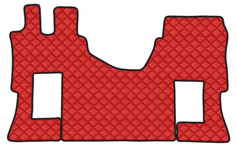 Tappeto unico in Skeentex - Rosso - compatibile per Mercedes Actros MP4 (09/11>09/19) cabina larga, no tunnel, sedile pass. pneumatico - Mercedes Actros MP5 (10/19>) cabina larga, no tunnel, sedile pass. pneumatico - Mercedes Actros MP5 L (11/21>) cabina