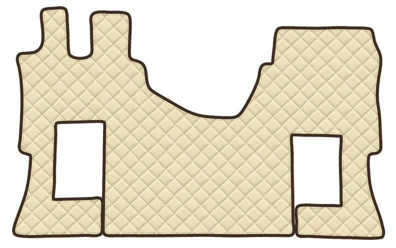 Tappeto unico in Skeentex - Panna - compatibile per Mercedes Actros MP4 (09/11>09/19) cabina larga, no tunnel, sedile pass. pneumatico - Mercedes Actros MP5 (10/19>) cabina larga, no tunnel, sedile pass. pneumatico - Mercedes Actros MP5 L (11/21>) cabina