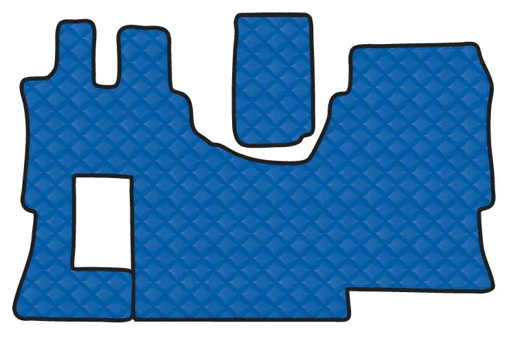 Tappeto unico in Skeentex - Blu - compatibile per Mercedes Actros MP4 (09/11>09/19) cabina larga, no tunnel, allestimento Star - Mercedes Actros MP5 (10/19>) cabina larga, no tunnel, allestimento Star - Mercedes Actros MP5 L (11/21>) cabina larga, no tunn