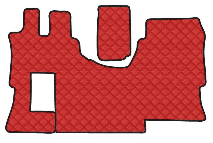 Tappeto unico in Skeentex - Rosso - compatibile per Mercedes Actros MP4 (09/11>09/19) cabina larga, no tunnel, allestimento Star - Mercedes Actros MP5 (10/19>) cabina larga, no tunnel, allestimento Star - Mercedes Actros MP5 L (11/21>) cabina larga, no tu