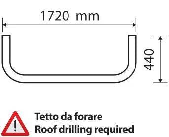 Barra portafari per tetto - Type 2 - compatibile per Daf XF 105 (02/04>12/14) SuperSpace - Daf XF 106 (10/12>05/21) SuperSpace