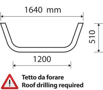 Barra portafari per tetto - Type 6 - compatibile per Iveco S-Way (10/19>05/24)  - Mercedes Actros MP4 (09/11>09/19) BigSpace, GigaSpace, StreamSpace, Cabina larga 2.5m - Mercedes Actros MP5 (10/19>) BigSpace, GigaSpace, StreamSpace, Cabina larga 2.5m - Me