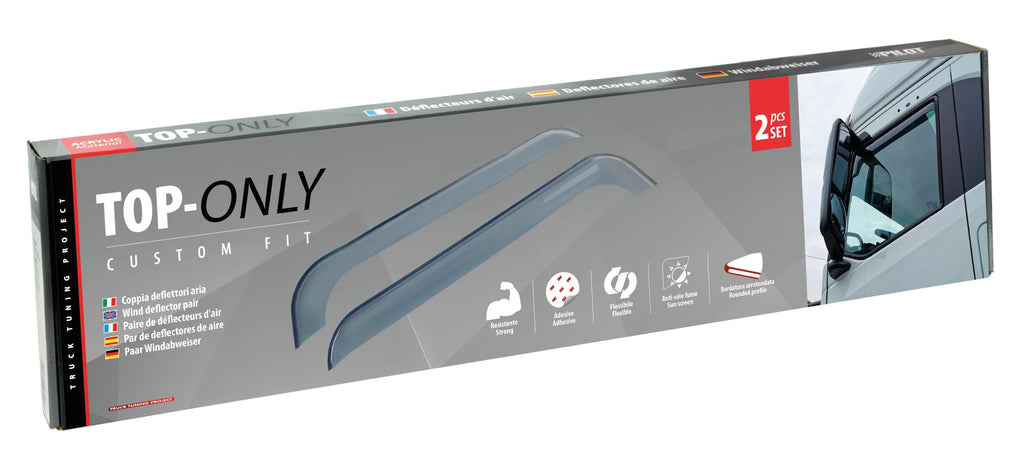 Set deflettori aria in acrilico - compatibile per Iveco S-Way (10/19>)  - Iveco T-Way (10/19>)  - Iveco X-Way (10/17>)