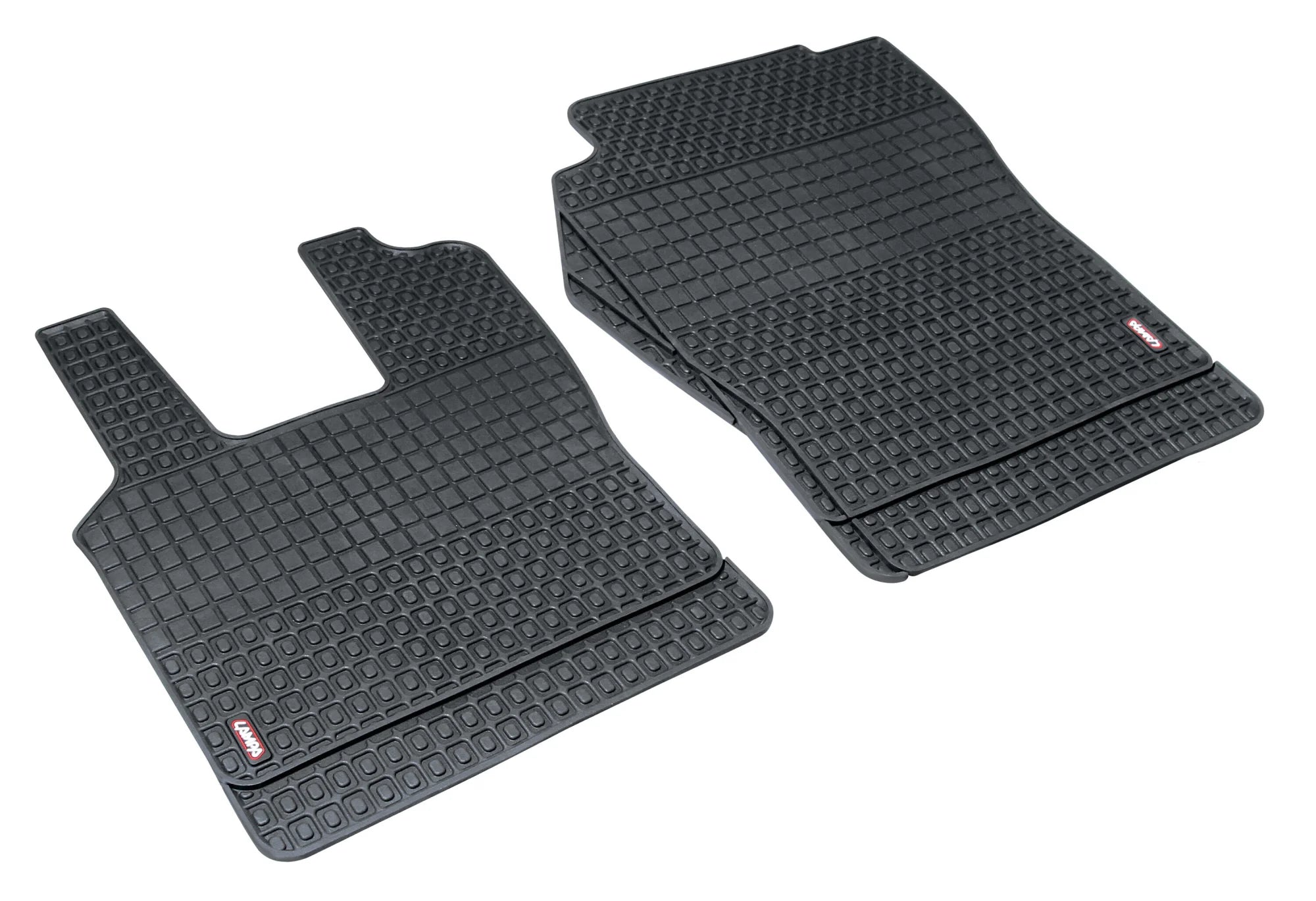 Coppia tappeti su misura in Eco Gomma - compatibile per  Scania G Serie 5 (03/04>08/09) -  Scania G Serie 6 (09/09>08/13) -  Scania G Serie 6 - Streamline (09/13>12/17) -  Scania L Serie 4 (02/95>09/04) -  Scania P Serie 5 (09/04>11/11) -  Scania P Serie