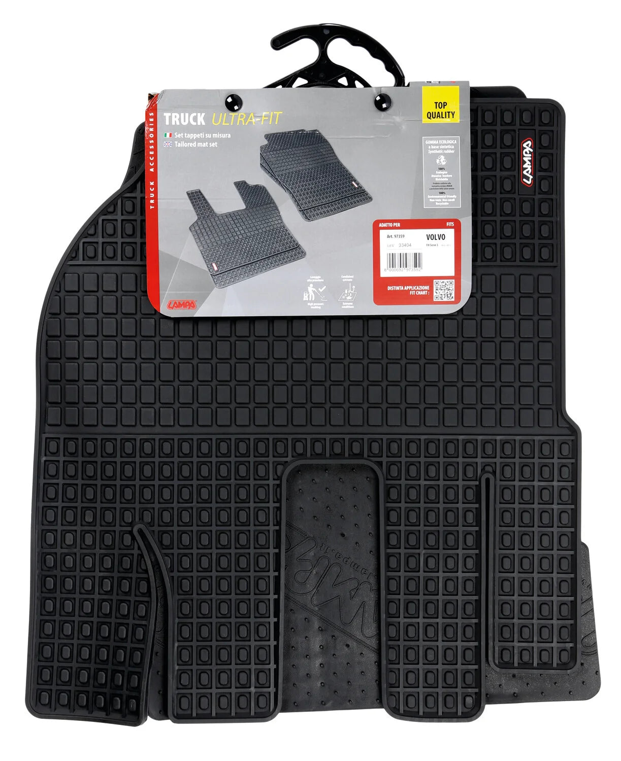 Coppia tappeti su misura in Eco Gomma - compatibile per  Volvo FH Serie 3 (08/02>08/12)